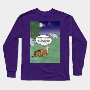 Enormously Funny Cartoons Howling Wolves Long Sleeve T-Shirt